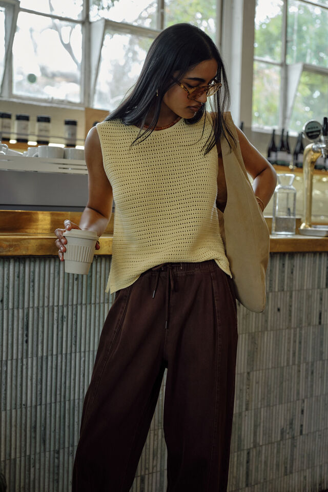 Margot Mesh Knit Tank, SUNNY YELLOW