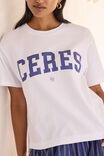 Stevie Slouchy Tee, WHITE/WASHED BLUE VARSITY - example image 5