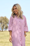 Classic Shirt Dress Jf, CLARET RED WHITE STRIPE - alternate image 6