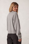 Long Sleeve Rugby Knit, GREY MARLE - alternate image 3