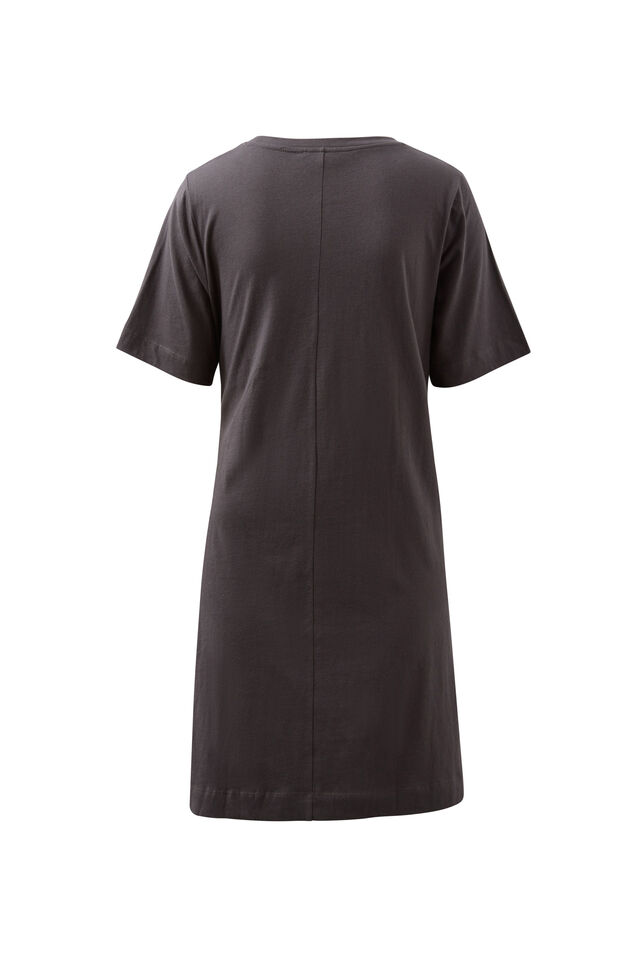 Agnes Tie Mini Tee Dress, PHANTOM