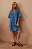 Relaxed Shirt Dress, FRESH INDIGO - alternate image 6