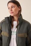 Recycled Long Puffer, MILITARY GREEN - alternate image 4