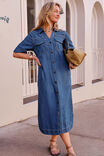 Sloane Short Sleeve Midi Dress, TRUE INDIGO - example image 5