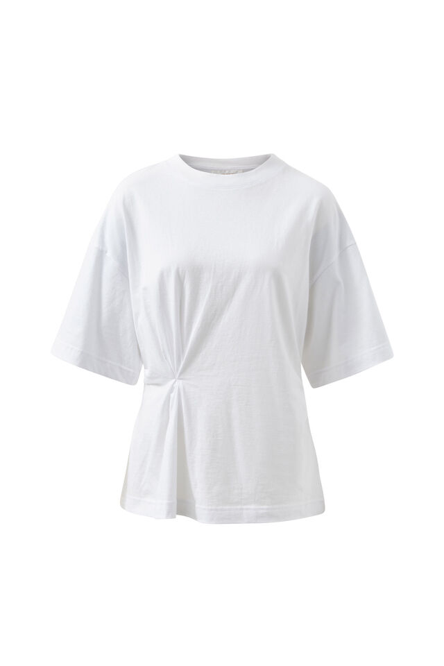 Kaia Twist Tee, WHITE