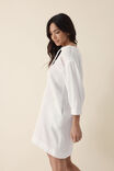 Button Up Mini Dress, WHITE - alternate image 3