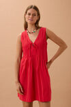Eden Pintuck Mini Dress, HERITAGE RED - alternate image 7