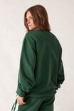 Isla Oversized Slouchy Crew, PINE GREEN HERITAGE LOGO - alternate image 3