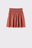 Linen Mini Skirt, RUST
