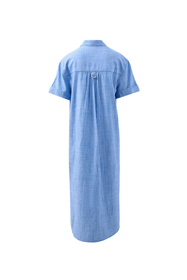 Hanna Midi Shirt Dress, COBALT STRIPE