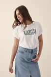 Roll Cuff Tee, VANILLA/EARTH MOTHER LEAD - alternate image 1