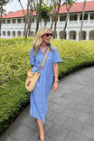 Hanna Midi Shirt Dress, COBALT STRIPE - alternate image 1