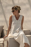 Square Knit Midi Tank Dress, ECRU - alternate image 1