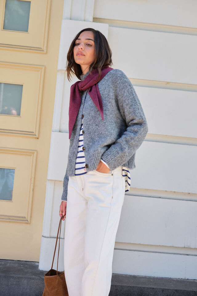 Sully Triangle Knit Scarf, WASHED BURGUNDY