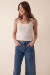 Jacqui Felgate Knitted Cami In Recycled Blend, OATMEAL MARLE - alternate image 1