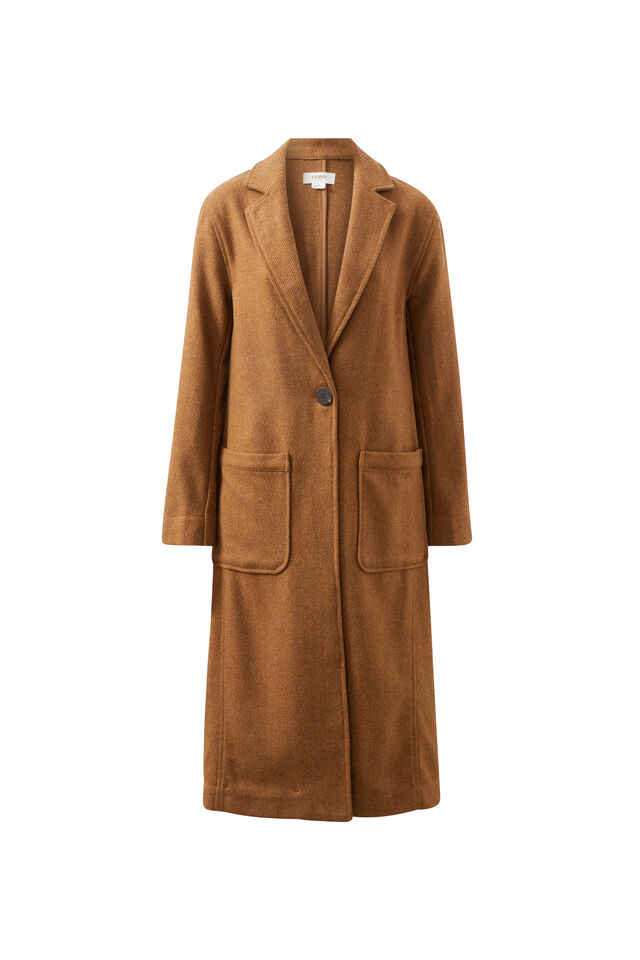 Classic Longline Coat, CHESTNUT