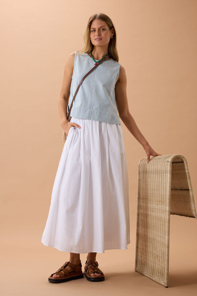 Maddy Shell Top, INDIGO WHITE STRIPE