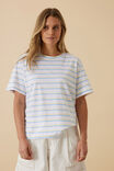 Stevie Slouchy Tee, POWDER BLUE/SUNNY YELLOW STRIPE - alternate image 5