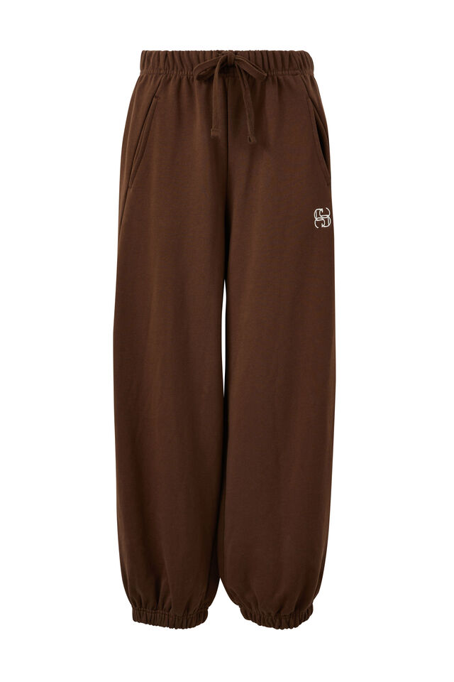 Barrel Leg Trackpant, CHOCOLATE