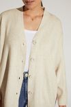 Soft Knit Oversized Cardigan In Recycled Blend, OATMEAL MARLE