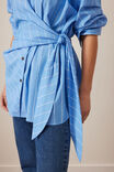 Elodie Wrap Shirt, AMALFI BLUE STRIPE - alternate image 6