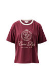 Stevie Slouchy Tee, WASHED BURGUNDY/CLUB LOGO - alternate image 2