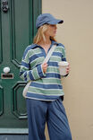 Shelby Slouchy Rugby Top, PISTACHIO/HERITAGE NAVY STRIPE - alternate image 5
