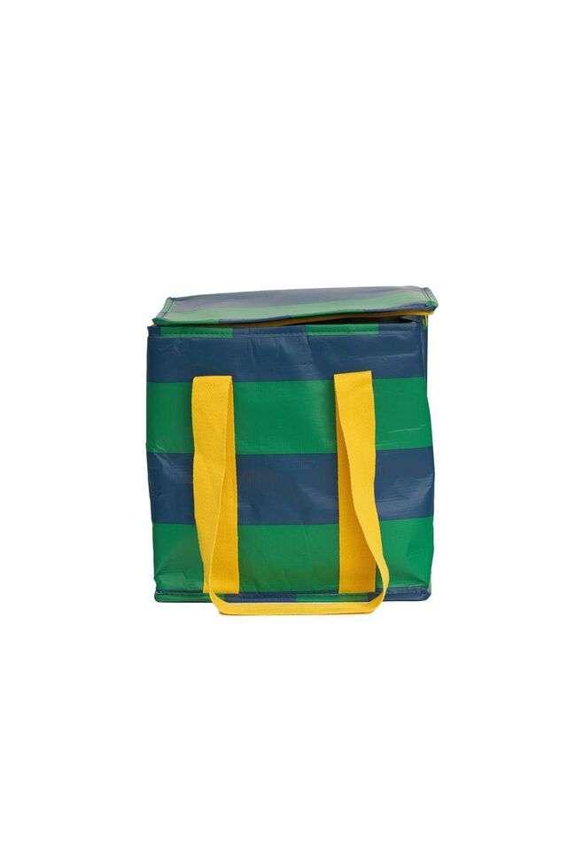 Project Ten Insulated Tote, GREEN NAVY STRIPE