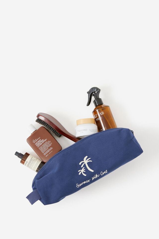 Summer Travel Bag, NAVY/ECRU PRINT