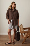 Peta Oversized Shirt, BRUNETTE BROWN - alternate image 5
