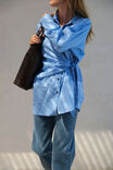 Elodie Wrap Shirt, AMALFI BLUE STRIPE - alternate image 4