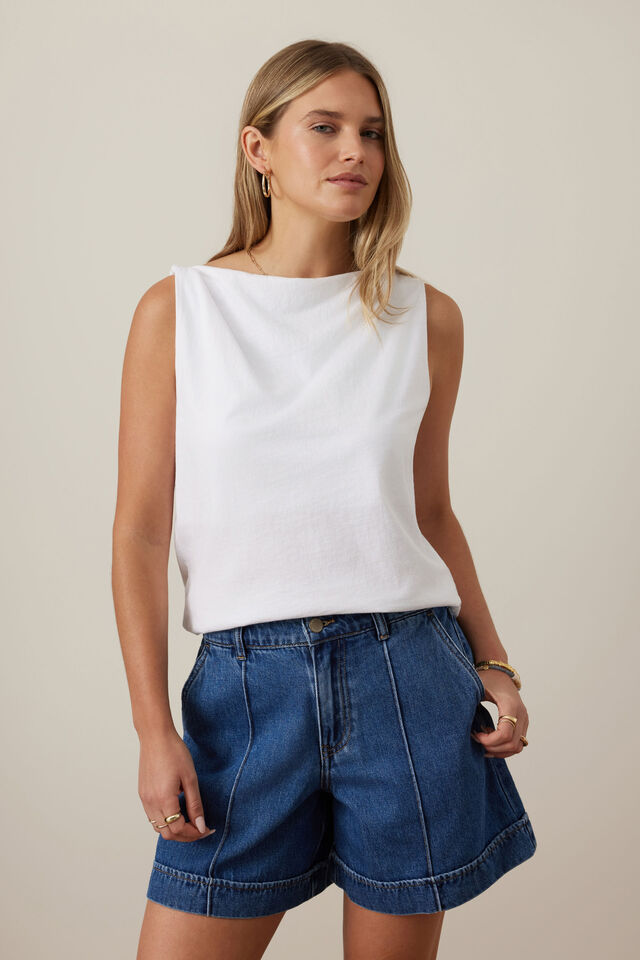Juno Seamed Short, FRESH INDIGO