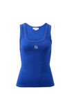 Zoe Contour Rib Scoop Tank, POLO BLUE/BUTTER MONOGRAM - example image 2