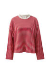 Beau Long Sleeve Slouchy Tee, MULBERRY/RED/STONE STRIPE - alternate image 2