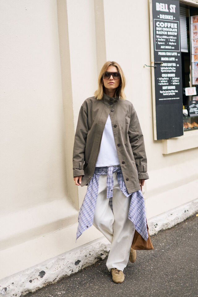 Estelle Funnel Neck Jacket, MOSS