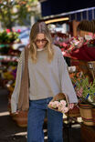 Beau Long Sleeve Slouchy Tee, HERITAGE NAVY/BUTTER/STONE STRIPE - alternate image 5