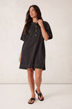 Half Placket Tunic Dress, WASHED BLACK TWILL - alternate image 7