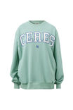 Isla Oversized Slouchy Crew, SEAFOAM/POLO BLUE HERITAGE LOGO - example image 2