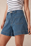 Esther Denim Patch Pocket Short, FRESH INDIGO - alternate image 7