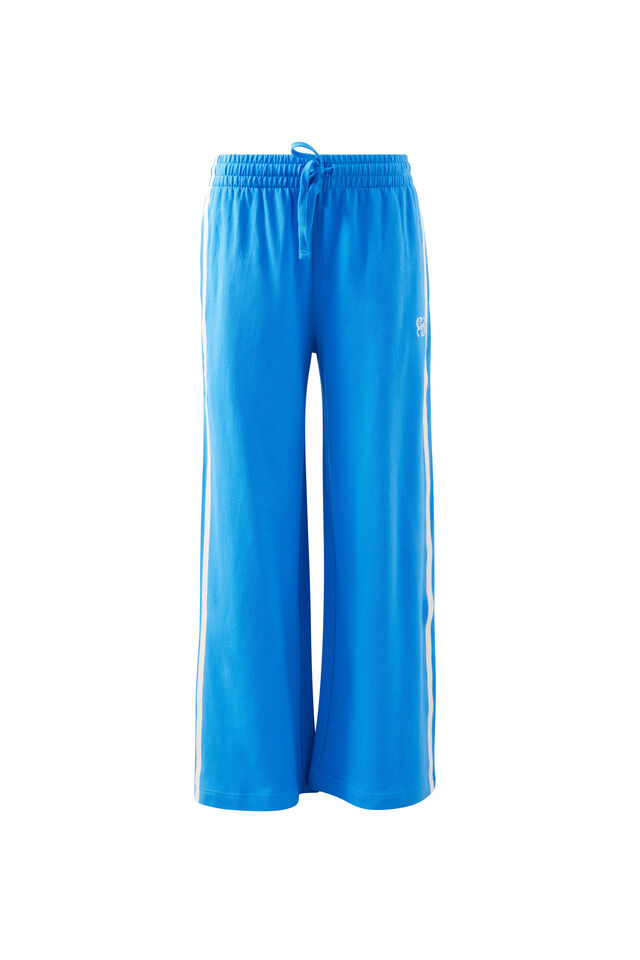 Gigi Wide Leg Terry Trackpant, MARINE BLUE SIDE STRIPE