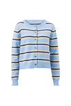 Laine Long Sleeve Knit Cardi, BLUE STRIPE - example image 2