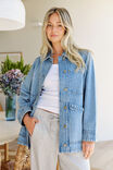 Ava Chore Shacket, VINTAGE BLUE - alternate image 1