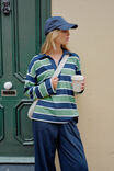 Shelby Slouchy Rugby Top, PISTACHIO/HERITAGE NAVY STRIPE - alternate image 5