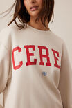 Isla Oversized Slouchy Crew, BUFF FIERY RED HERITAGE LOGO - alternate image 3
