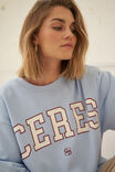 Isla Oversized Slouchy Crew, CHINA BLUE/MULBERRY HERITAGE OUTLINE - example image 5