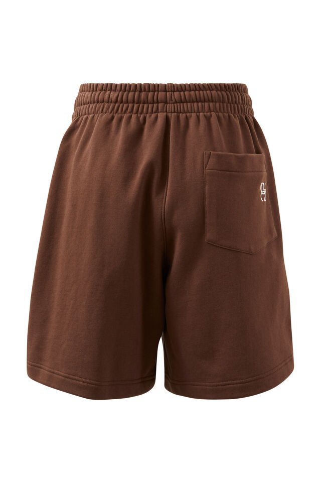 Lulu Reverse Panel Short, CHOCOLATE