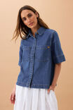 Noa Short Sleeve Shirt, FRESH INDIGO - alternate image 6