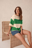 Boxy Knit Tee, GRASS/EGGSHELL BOLD STRIPE - alternate image 1