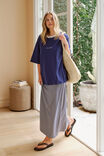 Luna Relaxed Tee, PRUSSIAN BLUE/CERES SCRIPT EMBROIDERY - example image 4