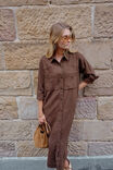 Rae Long Sleeve Midi Dress, CHOCOLATE - alternate image 7